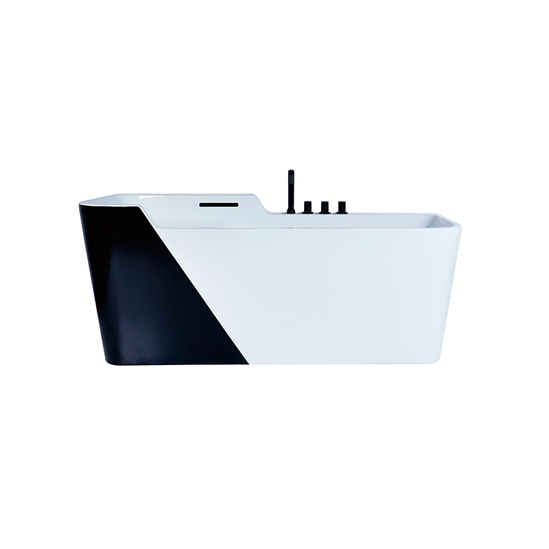 Bathtub saorsheasaimh le Chrome Finish Cascade Spout agus Pop Up Drainer